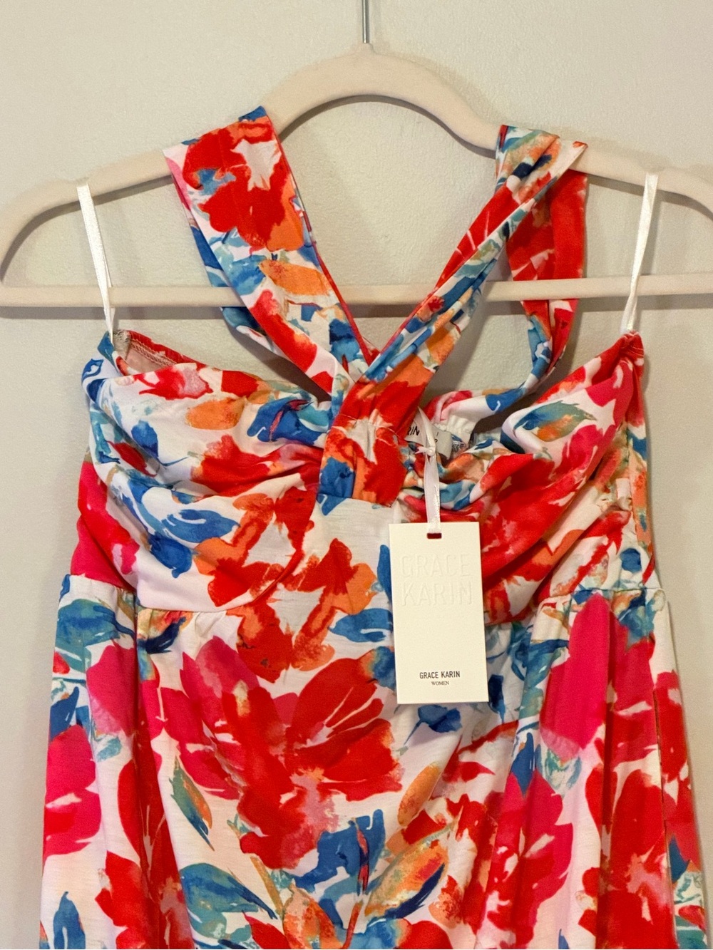 Grace Karin Summer Floral Halter Neck Dress - Picture 3 of 6